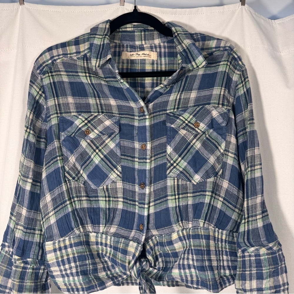 Free People First Bloom Plaid Button-Front Shirt - Picture 6 of 8